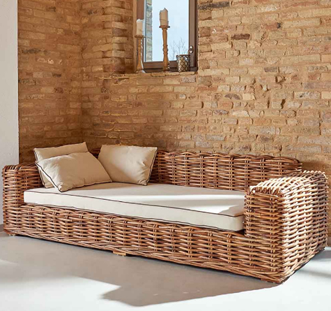 Looms Rattan Möbel Pforzheim - Rattan Divan Savana